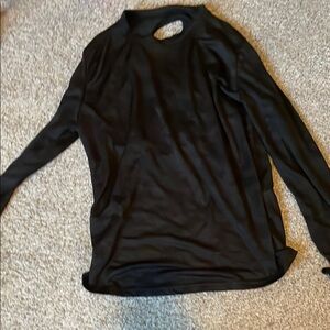 Gray Long Sleeve Tee with Cut Out Back